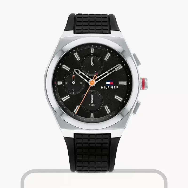 Tommy Hilfiger Harley Black Dial Leather Men's Watch Watch- 1791898